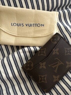Louis Vuitton Monogram Card Case in Dark Brown